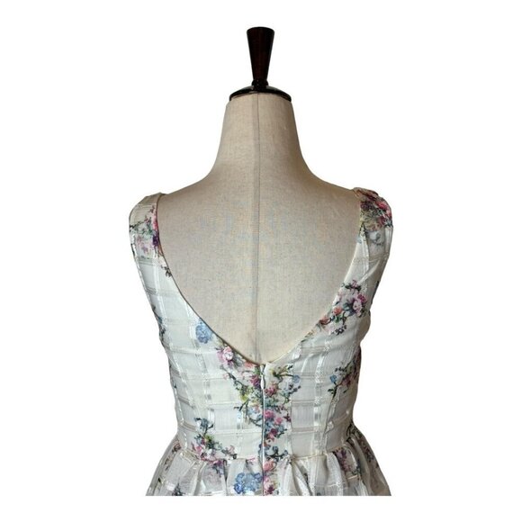 Maeve Anthropologie Dress Women 2‎ White Floral Peony Garden Mini Cottagecore - Picture 7 of 14